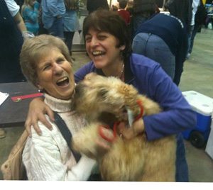 Marcie and fan · Detroit Dog Show